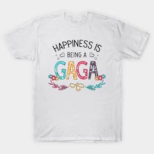 Happiness Is Being A Gaga Wildflowers Valentines Mothers Day T-Shirt